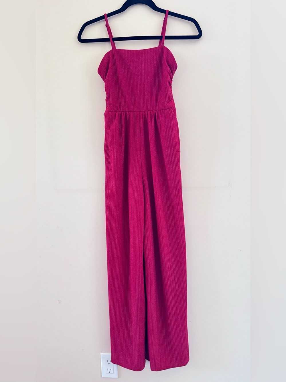 Live to be Spoiled Spaghetti-Strap Wide-Leg Jumpsuit in Red (actual color in 2